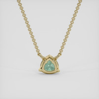 0.51 Ct. Bluish Green Sapphire Necklace, 18K Yellow Gold 4