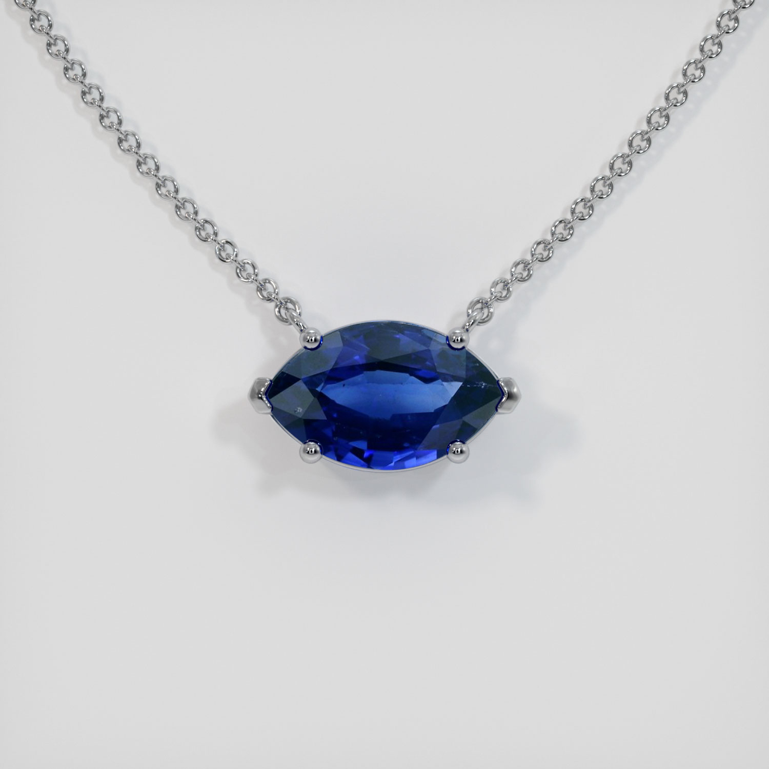 Blue Sapphire Necklace 2.13 Ct. 14K White Gold | The Natural