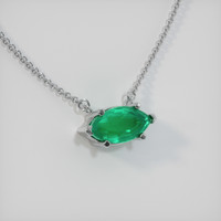 1.02 Ct. Emerald  Necklace - 18K White Gold