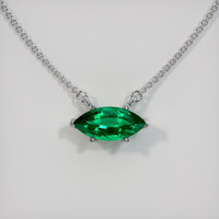 1.17 Ct. Emerald  Necklace - 18K White Gold