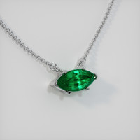 1.17 Ct. Emerald  Necklace - 18K White Gold