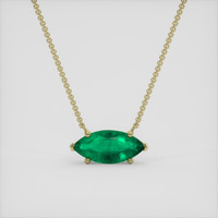 1.43 Ct. Emerald Necklace, 18K Yellow Gold 1