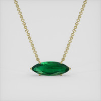 5.66 Ct. Emerald Necklace, 18K Yellow Gold 1