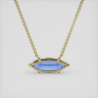 3.51 Ct. Blue Sapphire Necklace, 18K Yellow Gold 4