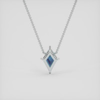 1.59 Ct. Greenish Blue Sapphire Necklace, Platinum 950 4