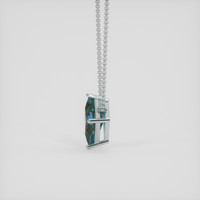 1.59 Ct. Greenish Blue Sapphire Necklace, 14K White Gold 3
