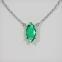 0.70 Ct. Emerald  Necklace - 18K White Gold