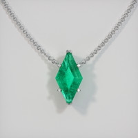 1.01 Ct. Emerald Necklace, 18K White Gold 1