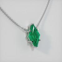1.01 Ct. Emerald Necklace, 18K White Gold 2
