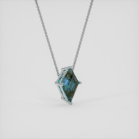 1.59 Ct. Greenish Blue Sapphire Necklace, 18K White Gold 2