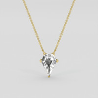 1.21 Ct. Peach Sapphire Necklace, 10K Yellow Gold 1