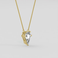 1.21 Ct. Peach Sapphire Necklace, 10K Yellow Gold 2