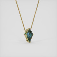 1.59 Ct. Greenish Blue Sapphire Necklace, 14K Yellow Gold 2
