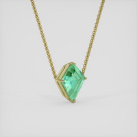 3.45 Ct. Emerald Necklace, 18K Yellow Gold 2