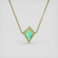 3.45 Ct. Emerald Necklace, 18K Yellow Gold 4