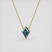 1.59 Ct. Greenish Blue Sapphire Necklace, 18K Yellow Gold 1