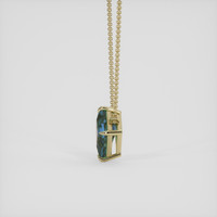 1.59 Ct. Greenish Blue Sapphire Necklace, 18K Yellow Gold 3