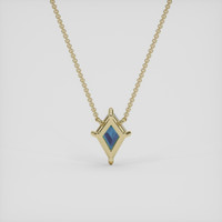 1.59 Ct. Greenish Blue Sapphire Necklace, 18K Yellow Gold 4