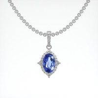 1.20 Ct. Blue Sapphire Pendant, Platinum 950 1