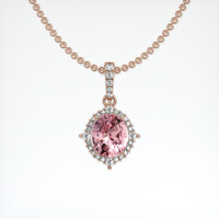 1.00 Ct. Padparadscha Sapphire Pendant, 14K Rose Gold 1