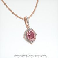 1.00 Ct. Padparadscha Sapphire Pendant, 14K Rose Gold 2