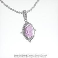5.11 Ct. Gemstone Pendant, 14K White Gold 2