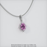 0.85 Ct. Pink Sapphire Pendant, 14K White Gold 2