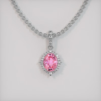 1.74 Ct. Padparadscha Sapphire Pendant, 14K White Gold 1