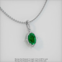 1.21 Ct. Emerald Pendant, 18K White Gold 2