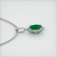 1.21 Ct. Emerald Pendant, 18K White Gold 3