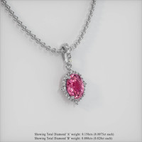 1.74 Ct. Padparadscha Sapphire Pendant, 18K White Gold 2