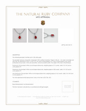 Ruby Pendant 1.54 Ct., 18K White Gold Appraisal