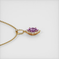 0.85 Ct. Pink Sapphire Pendant, 14K Yellow Gold 3