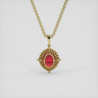 5.15 Ct. Padparadscha Sapphire Pendant, 14K Yellow Gold 4