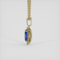 2.34 Ct. Blue Sapphire Pendant, 14K Yellow Gold 3