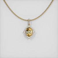 1.06 Ct. Yellow Sapphire Pendant, 14K Yellow Gold 1