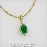 1.21 Ct. Emerald  Pendant - 18K Yellow Gold