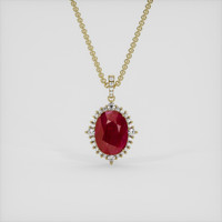 8.12 Ct. Ruby Pendant, 18K Yellow Gold 1