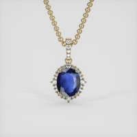 2.34 Ct. Blue Sapphire Pendant, 18K Yellow Gold 1
