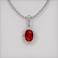 2.22 Ct. Ruby Pendant, Platinum 950 1