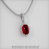 2.22 Ct. Ruby Pendant, Platinum 950 2