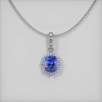 0.84 Ct. Sapphire Pendant, 14K White Gold 1