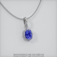 0.84 Ct. Sapphire Pendant, 14K White Gold 2