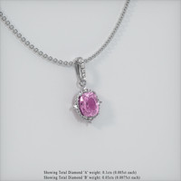 1.41 Ct. Sapphire Pendant, 14K White Gold 2