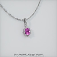 0.93 Ct. Sapphire Pendant, 14K White Gold 2
