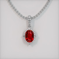 2.22 Ct. Ruby Pendant, 14K White Gold 1