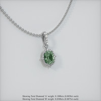0.81 Ct. Green Sapphire Pendant, 14K White Gold 2
