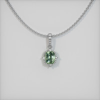1.10 Ct. Sapphire Pendant, 14K White Gold 1