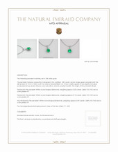 Emerald Pendant 3.85 Ct., 18K White Gold Appraisal