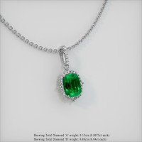 2.05 Ct. Emerald Pendant, 18K White Gold 2